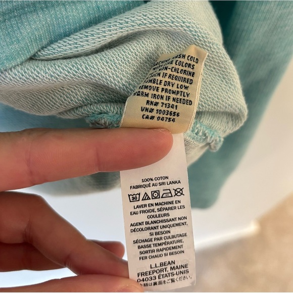 L.L. Bean Rugby Pullover Sweater Beach Glass Teal Aqua Henley Outdoor Preppy - Picture 12 of 12